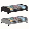 thumbnail image 1 of [Under Bed Storage] 2pcs Under Bed Storage Organizer Metal Underbed Bins With Wheels And Lid Metal  Storage Containers Under Bed Rolling Storage For Clothes, Bedding, Shoes, Blankets, Books, Toys, 1 of 12