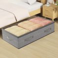 thumbnail image 1 of Under Bed Storage Bag, Foldable Quilt Organizer Box, Breathable Clothes and Blanket Bin with Clear Window, Sturdy Double Zipper, 1 of 7