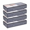 thumbnail image 1 of Under Bed Storage Bins Foldable with Clear PVC Top and Reinforced Handles for Clothes Shoes, 1 of 10