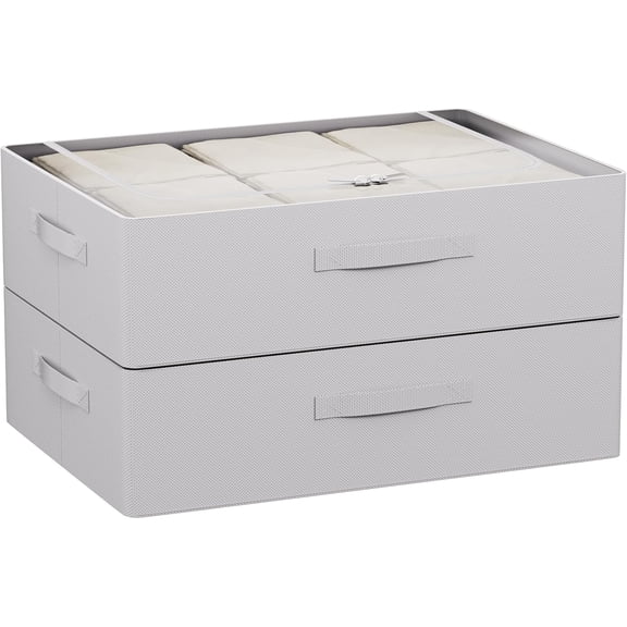 Under Bed Storage Bins Frame Storage Box Oxford Fabric Sturdy Underbed Container Foldable Stackable Large Capacity Clothes Organizer