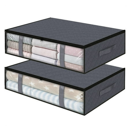 Under Bed Storage Box Containers, Foldable Clothes Storage Bins, Storage Organizer with Durable Handle for Blanket Pillows Toy