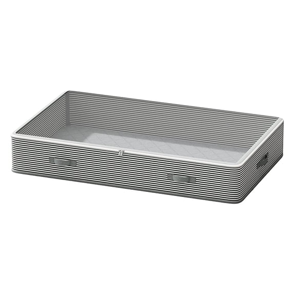 Under Bed Storage Box with Pull-Out Handles, Large Capacity Clear Top Non-Woven Organizer for Clothes & Quilt(23.6x17.3x7.8in)