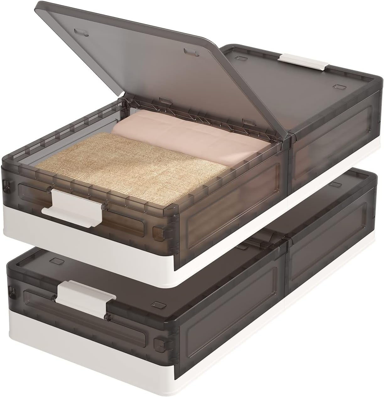 Under Bed Storage, Closet Organizer System, Underbed Storage with Wheels, 57.5Qt Folding Blanket