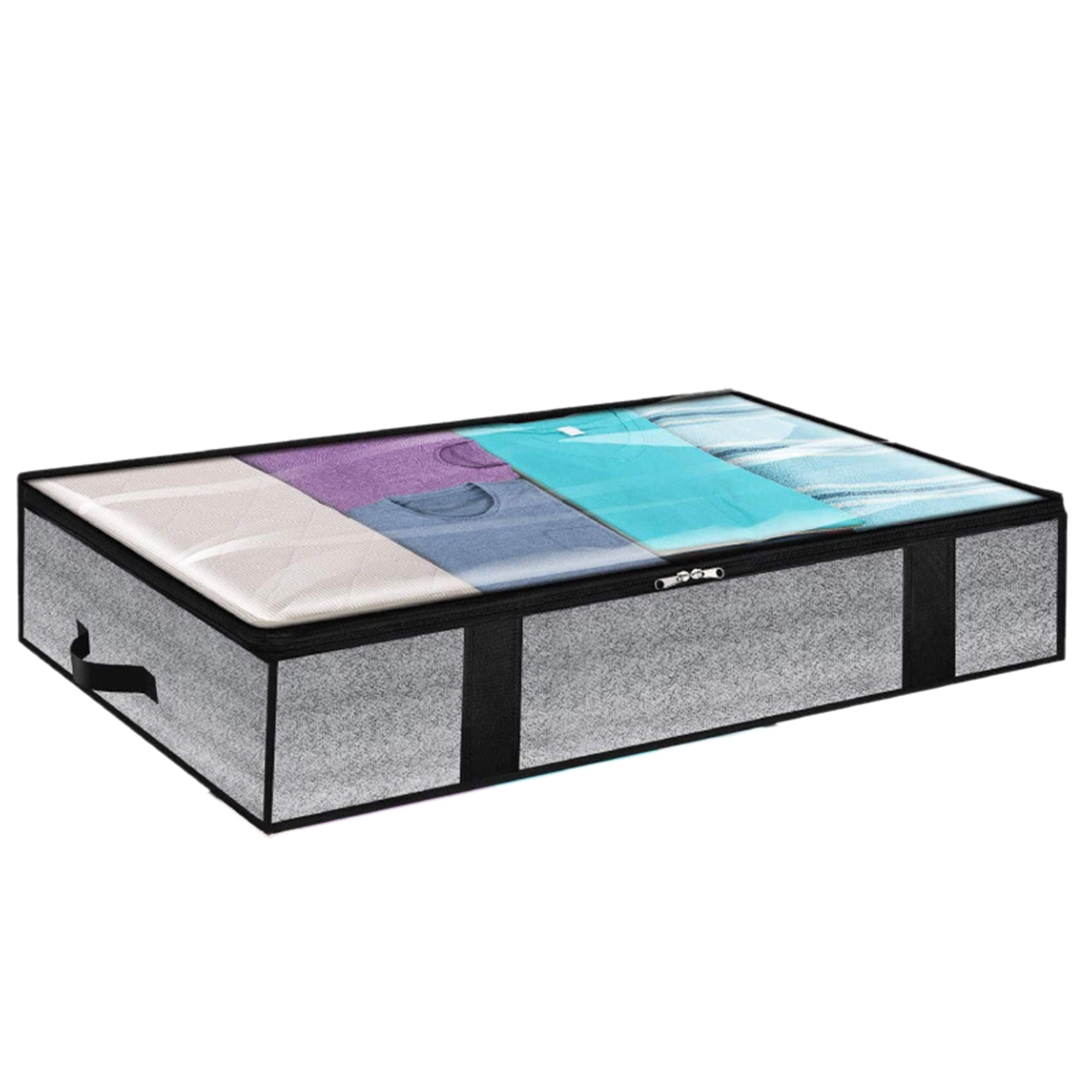 Under Bed Storage, Collapsible Closet Organizers for Blankets Towels Clothes Gray