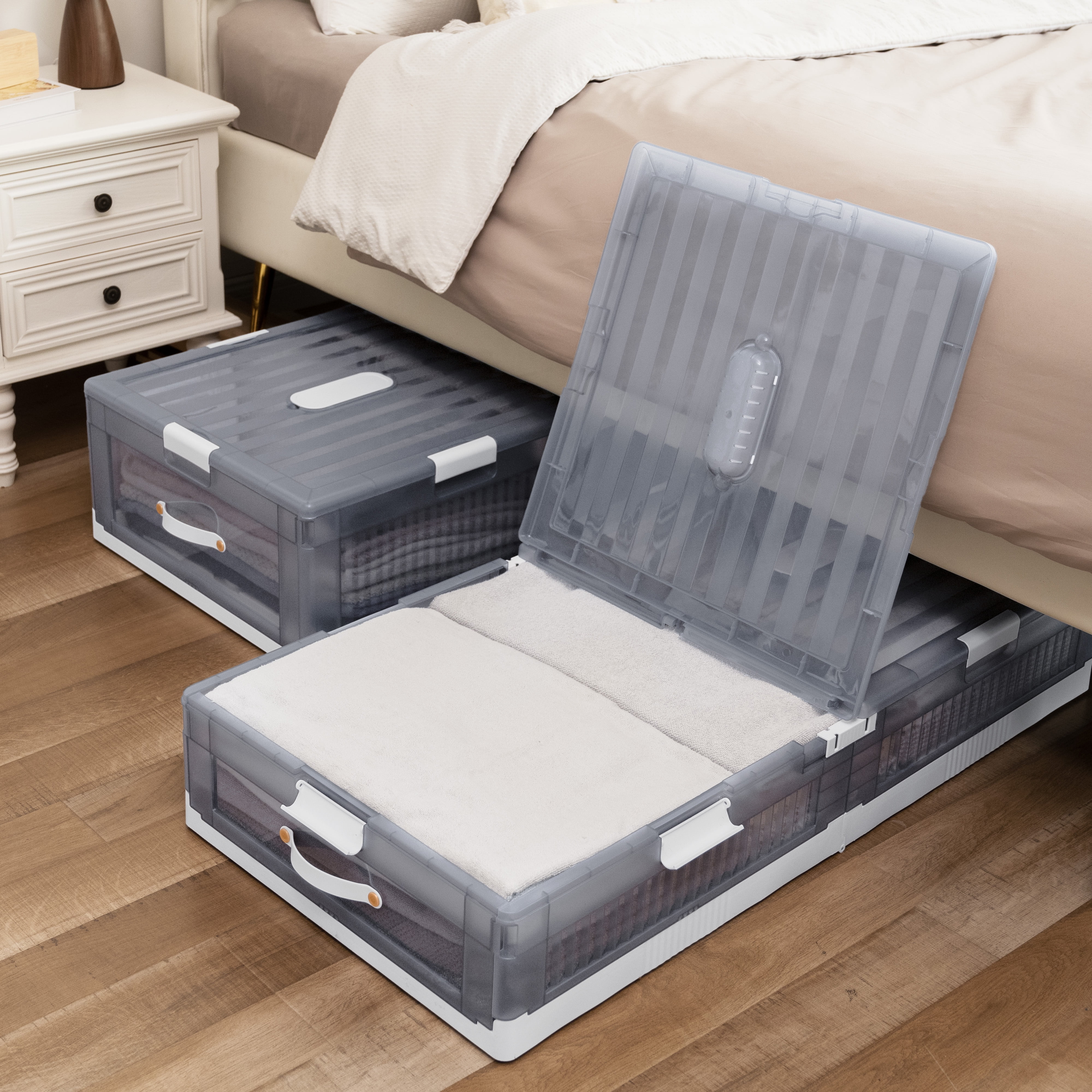 Free Shipping! Under Bed Storage Container with Wheels and Free Shipping! Under Bed Storage Container with Wheels and