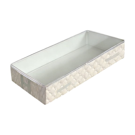 Under Bed Storage Containers, Foldable Closet Organizers with Visible Transparent Lid, Underbed Cube Organizer Basket with Zippered