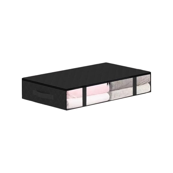 Under Bed Storage Containers Foldable with Clear Window Zipper Dustproof for Clothes Blankets Bedding