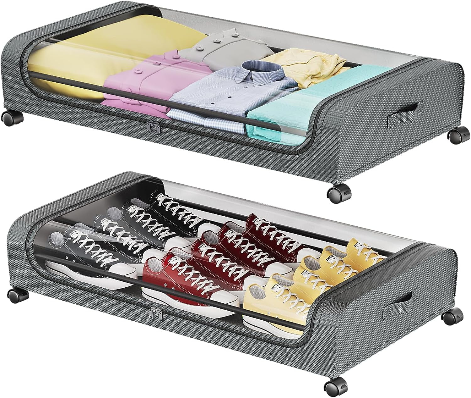 Under Bed Storage Containers, Under Bed Shoe Storage With Wheels ...