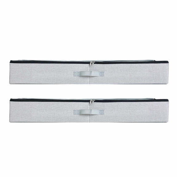 Under Bed Storage Containers with Clear Lids 2 Pack 45L Large Low Profile Organizer for Clothes Shoes Blankets 33.5 x 16.9 x 4.7 Inch