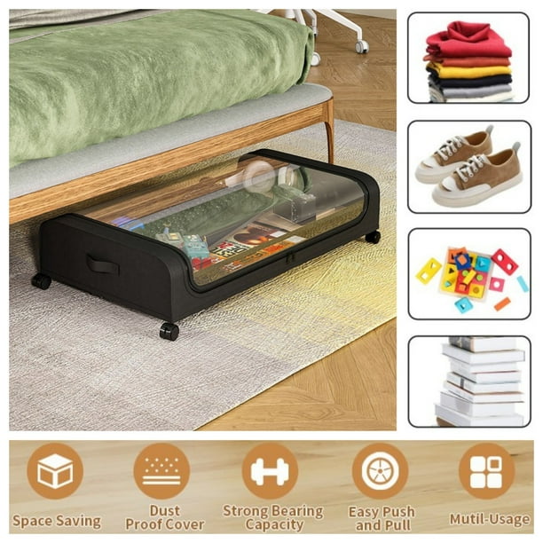 Under Bed Storage Containers with Wheels Rolling Under Bed Storage Bin