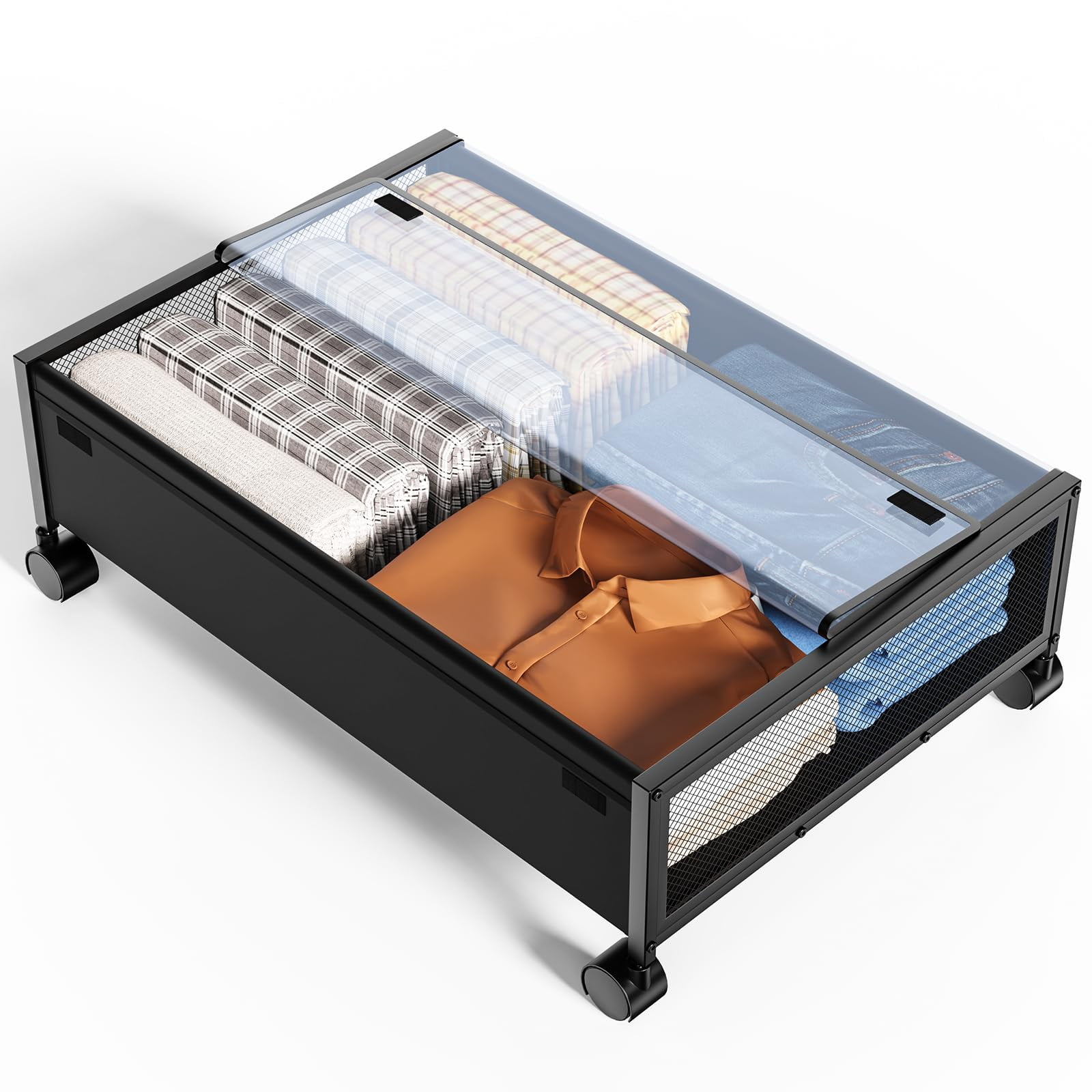 Under Bed Storage, LEHOM Under Bed Shoe Storage Container with Wheels