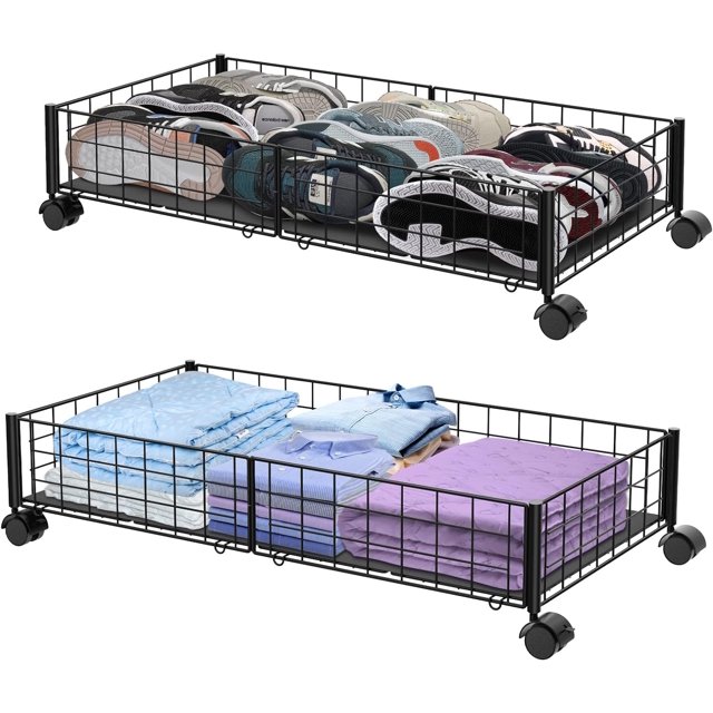 Under Bed Storage Under Bed Storage with Wheels 2 Pack, ToolFree