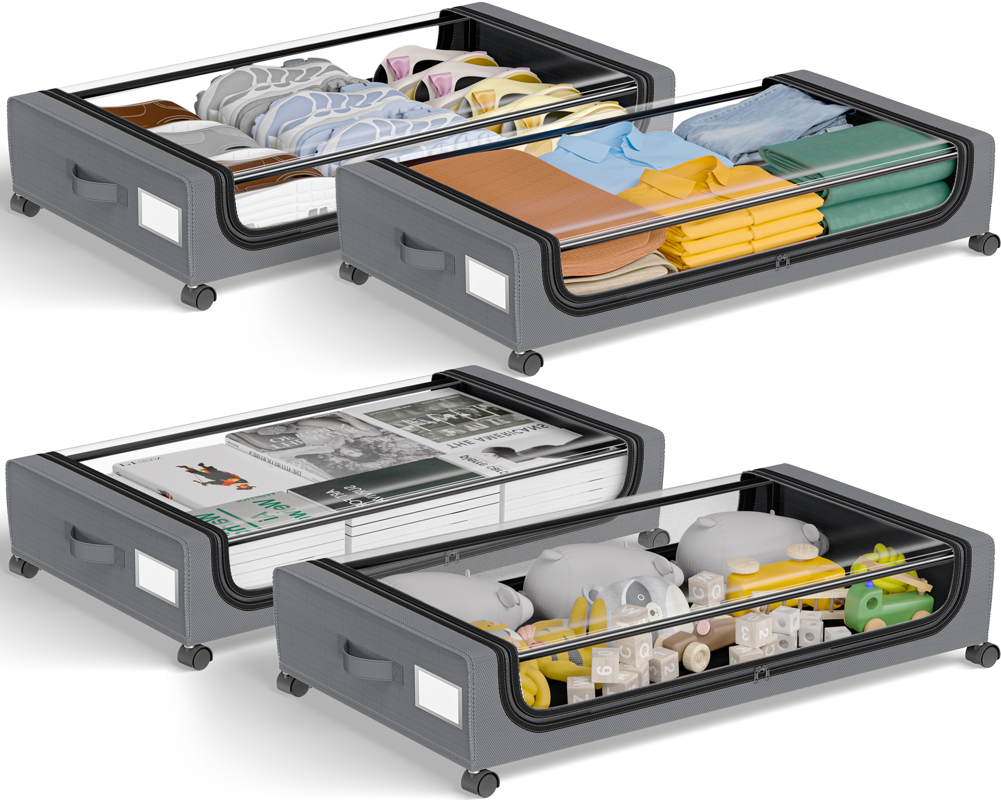 IRIS USA, 41 Quart Under Bed Plastic Clothing or Blanket Storage Box