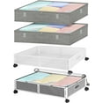 Under Bed Storage with Wheels & Removable Bags, 2 Pcs Underbed Storage Containers Rolling