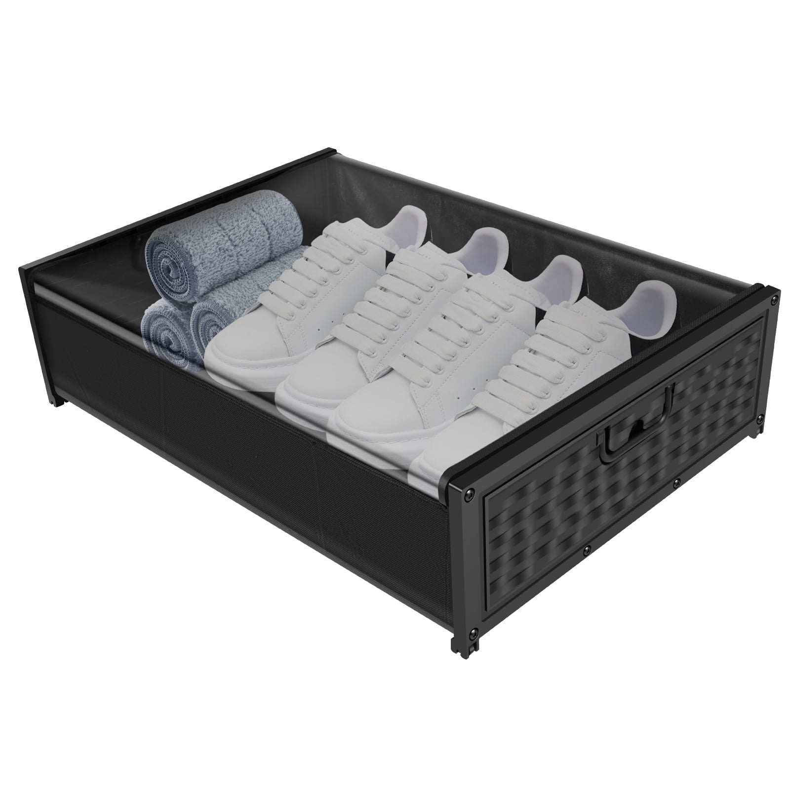Under Bed Storage with Wheels Rolling Underbed Storage Containers with Lid Metal Under Bed Shoe Storage Organizer Drawer Underbed Storage Bins for Clothes Toys Books Walmart