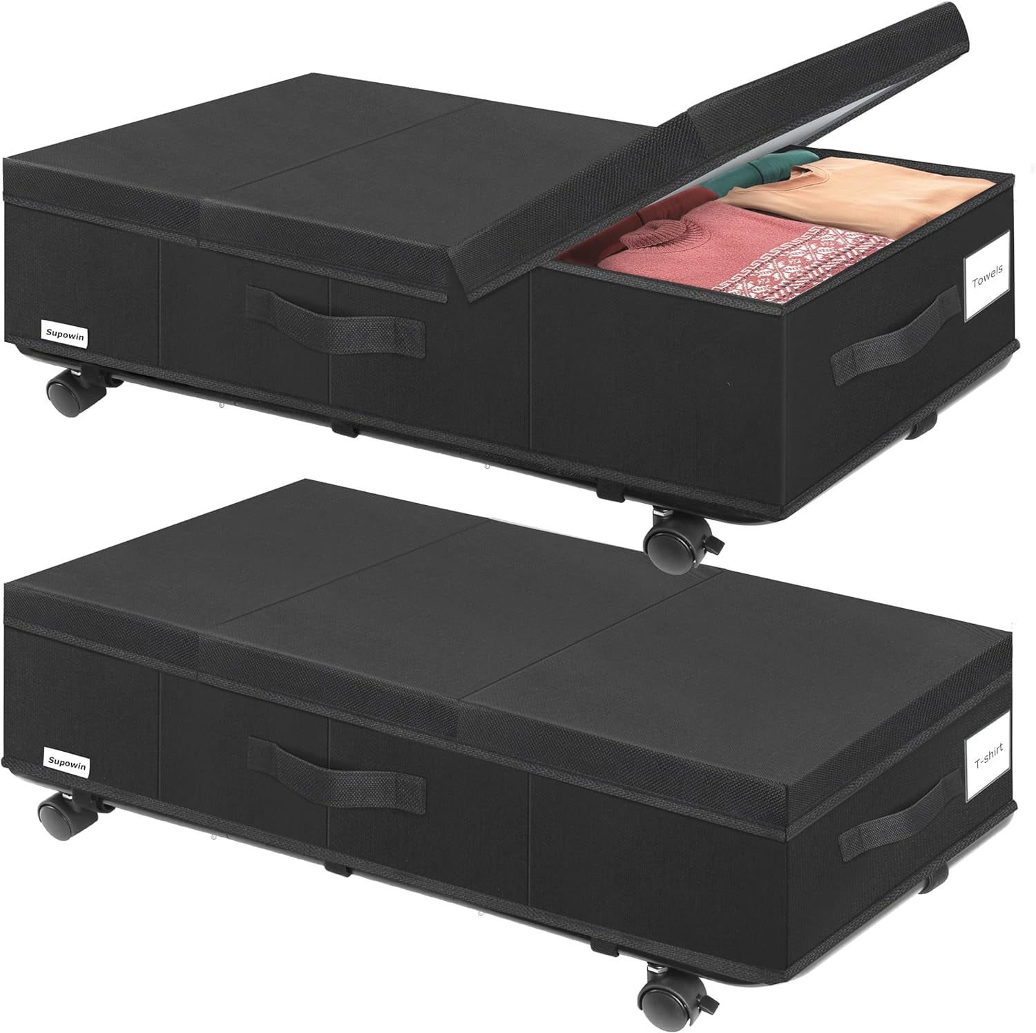 Under Bed Storage with Wheels, Rolling Underbed Storage Containers with