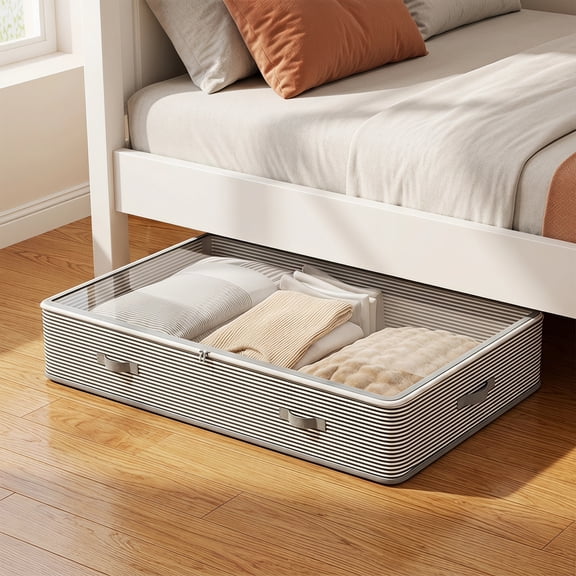 Gaoxin Under Bed Storage Containers,, with Lids, Rolling Metal Drawers, Easy Pull-Out, for Shoes, Clothes, Dorm, Bedroom, Black