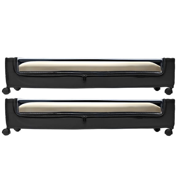 Under Bed Storage with Wheels, 28.94" x 15.75" x 4.33", 60 lbs Capacity, Clear Top, 360 Casters, for Clothes Shoes Toys