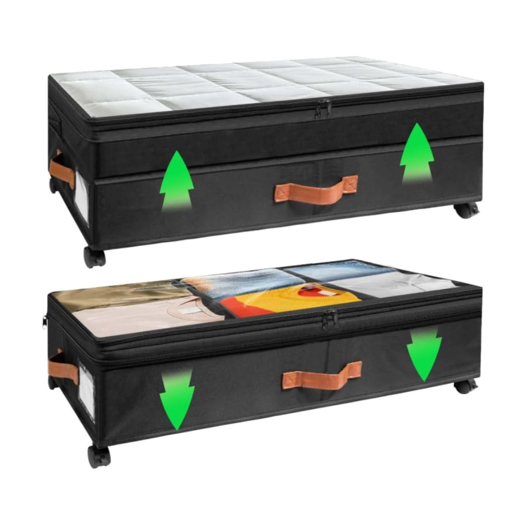 Under Bed Storage with Wheels 72L XXL Under the Bed Storage Containers ...