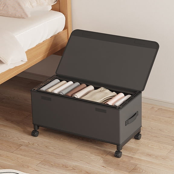 Under Bed Storage with Wheels, Under Bed Storage Containers, Underbed Shoe Storage Organizer, Rolling Under Bed Metal Drawers for Clothes, Blankets