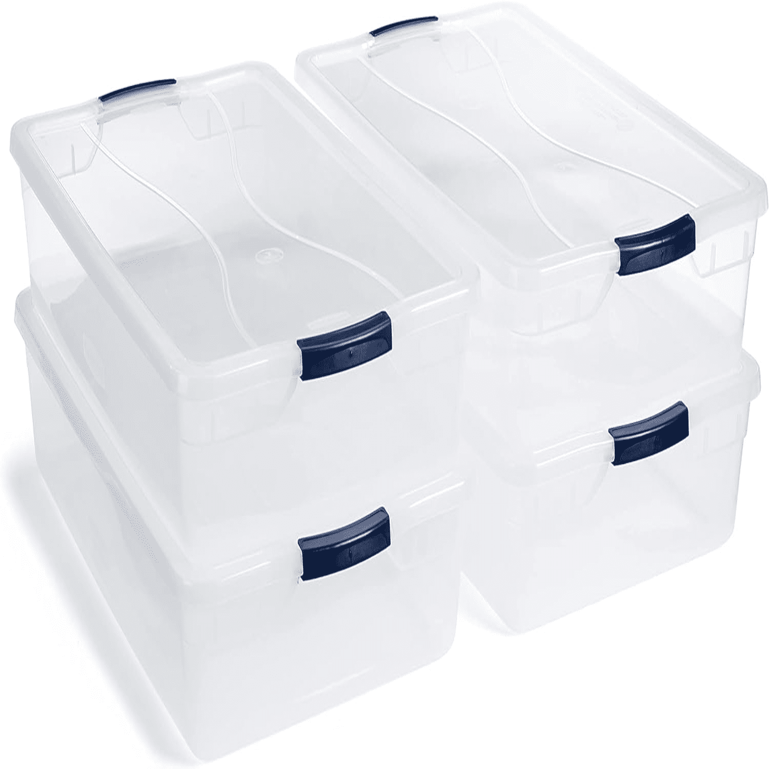 Under Bed Wheeled Storage Box 68 Qt 2-Pack Made in USA Plastic ...