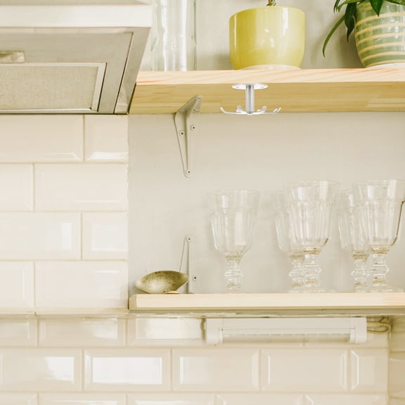 Rotating Under Cabinet Hooks Utensil Holder and Hanging Rack for Kitchen Organization and Storage