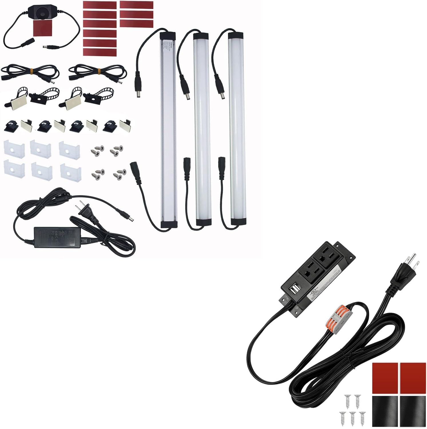 Under LED Light Bar Kits Plug in 3 pcs 12 inches Light Bars per