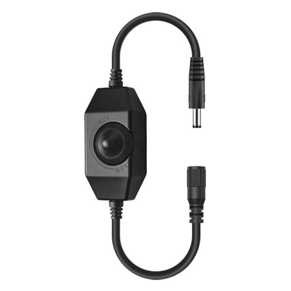 Under Cabinet LED Light Tape Dimmer Cable, Inline Rotary Brightness Controller for Decorative Lighting at Home