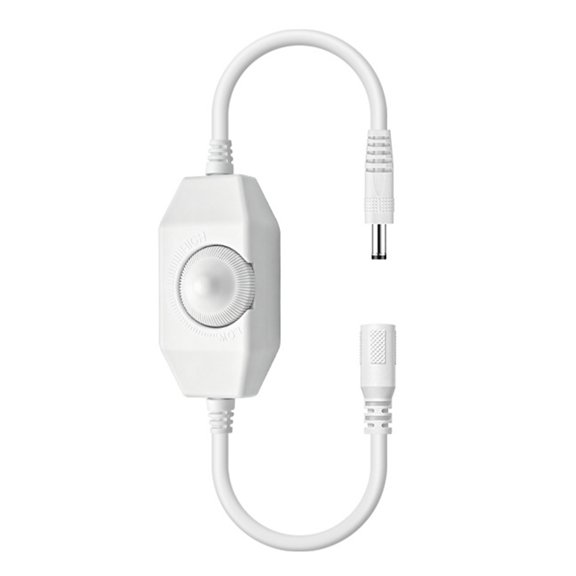 Under Cabinet LED Light Tape Dimmer Cable, Inline Rotary Brightness Controller for Decorative Lighting at Home