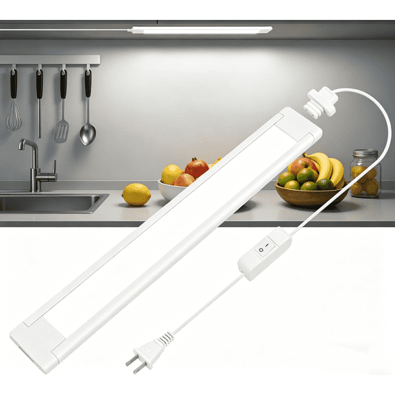 Under Cabinet LED Lights, 1 Pack Ultra Bright Under Counter Lighting with ON/Off Switch, Linkable Kitchen Light Bars for Closet, Workbench