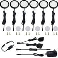 Under LED Puck Lighting Kit Touch Dimmer Switch 6 Lights Daylight White Easy