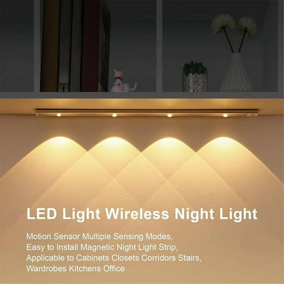 Under Cabinet Light LED Motion Sensor Light 3 Color Dimmable Wireless Under Counter Light Dimming Hill Light for Kitchen