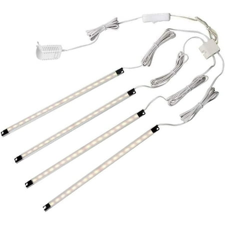 4-Piece LED Light Strip Bars for Bookshelf, 1.5W x 4, Warm White