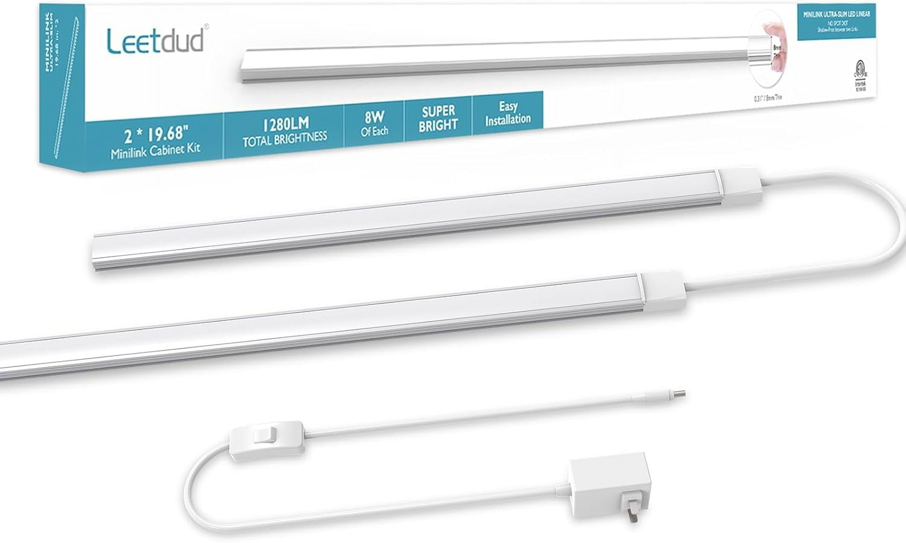 3-Pack 24 Inch Under Cabinet LED Lights - Plug-in Dimmable Warm White 3000K, Stick-On No Drill