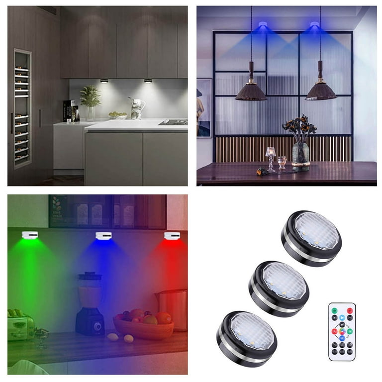 Under Cabinet Lights 16 Color LED Lights Multi Color Changing LED Lights Battery Operated Dimmable With Remote And Timing Walmart