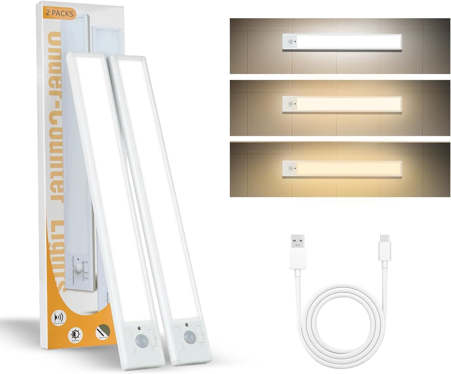 Under Cabinet Lights 2 12 inch Operated Motion Sensor Light Indoor ...