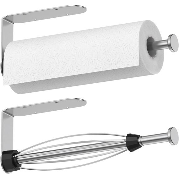 Under Cabinet Paper Towel Holder for Kitchen, RV & Camper - , Anti-Rust Wall Mount with No Drill Installation, 5.71" Compact Design (Brushed )