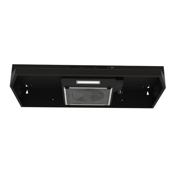 Under Cabinet Range Hood 30 inch Ducted/Ductless Convertible Kitchen Hood Stainless Steel Vent Hood w/LED Light 2 Speed Exhaust Fan Black
