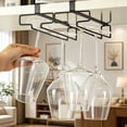 thumbnail image 1 of Under Cabinet Wine Glass Rack Space Saving Easy Install Sturdy Non Slip For Kitchen Stemware Storage Holder, 1 of 4