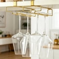 thumbnail image 1 of Under Cabinet Wine Glass Rack Stemware Holder Space Saving Easy Install Compact Metal Organizer Kitchen Bar Storage, 1 of 4