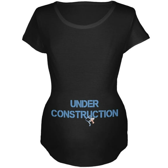 Under Construction Baby Boy Maternity Soft T Shirt Black 2XL