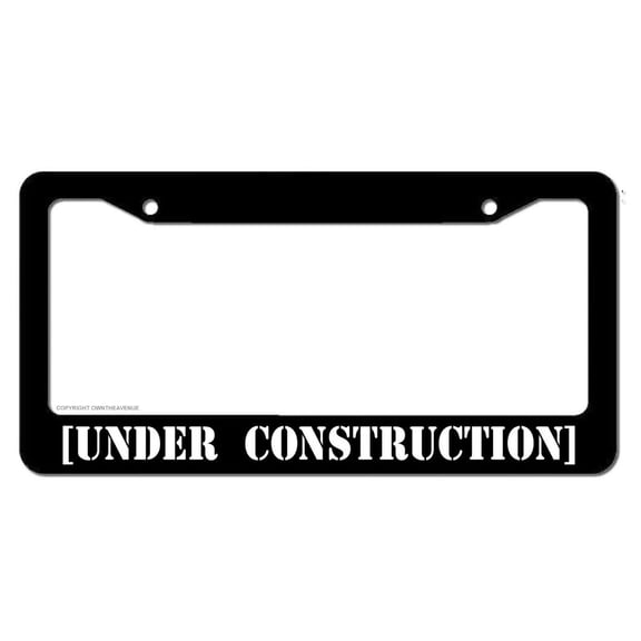 Under Construction Drag Drift JDM Racing Race Funny License Plate Frame