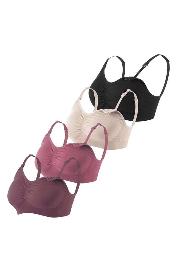 Plus Size Wireless Nursing Bra Full Coverage 4-Pack L Size