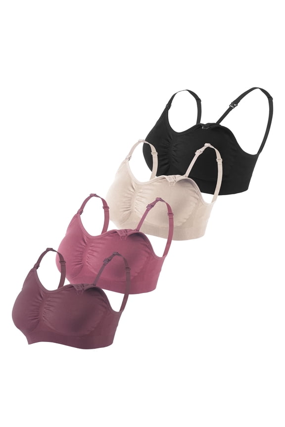 Plus Size Wireless Nursing Bra Full Coverage 4-Pack S Size