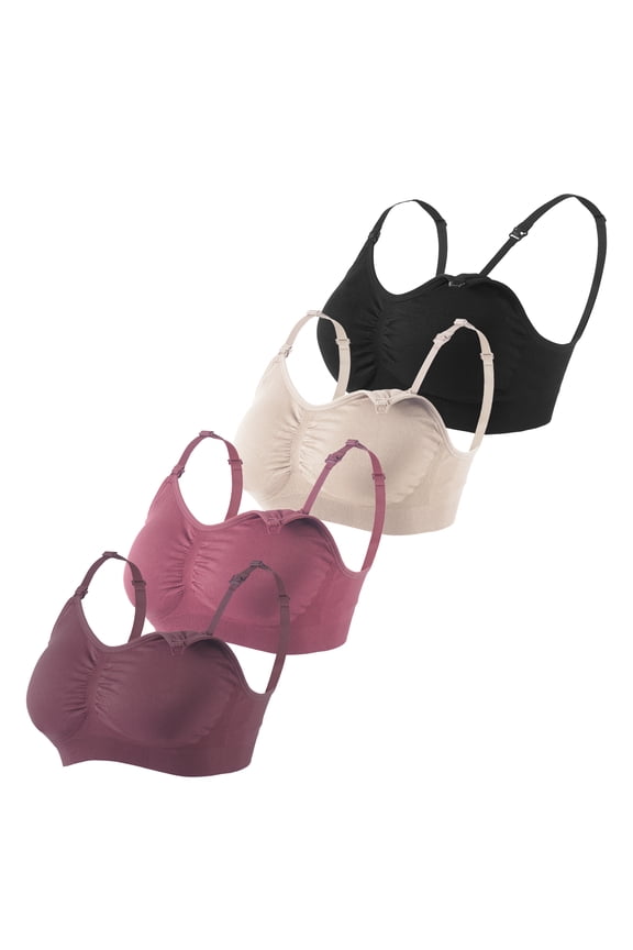 Plus Size Wireless Nursing Bra Full Coverage 4-Pack XL Size