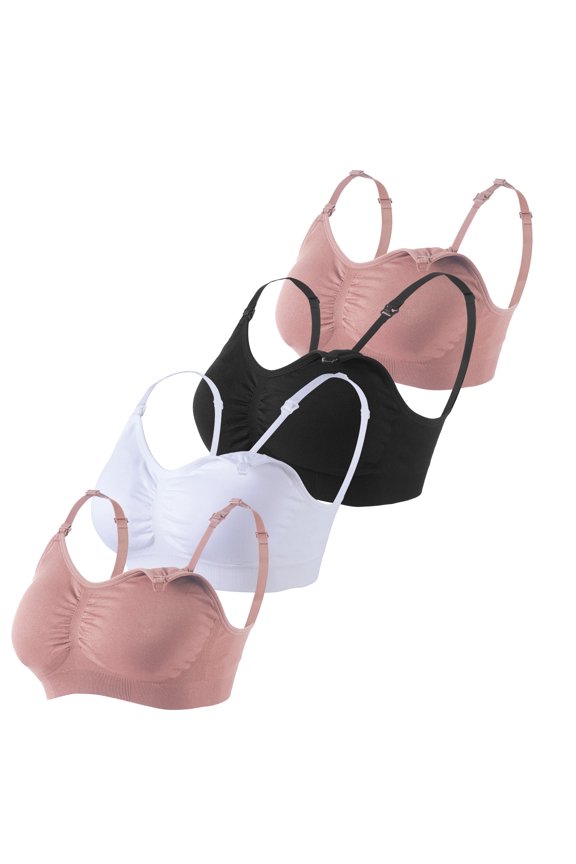Seamless Wireless Maternity Nursing Bra 4-Pack M Size