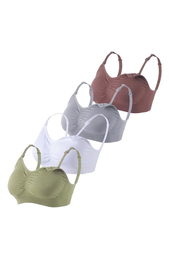 Seamless Wireless Nursing Bra, 4-Pack L Size