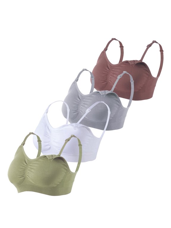 Seamless Wireless Nursing Bra, 4-Pack XL Size