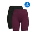 thumbnail image 1 of Under Control Women’s Adult Active Seamless Bike Shorts with Phone Pockets, 2-Pack Athletic Shorts, 1 of 6