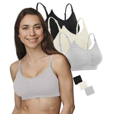 Under Control Women’s Adult Classic Fit Nursing Bra, Soft & Seamless, Black, 3-Pack – Comfortable & Supportive Maternity Bras